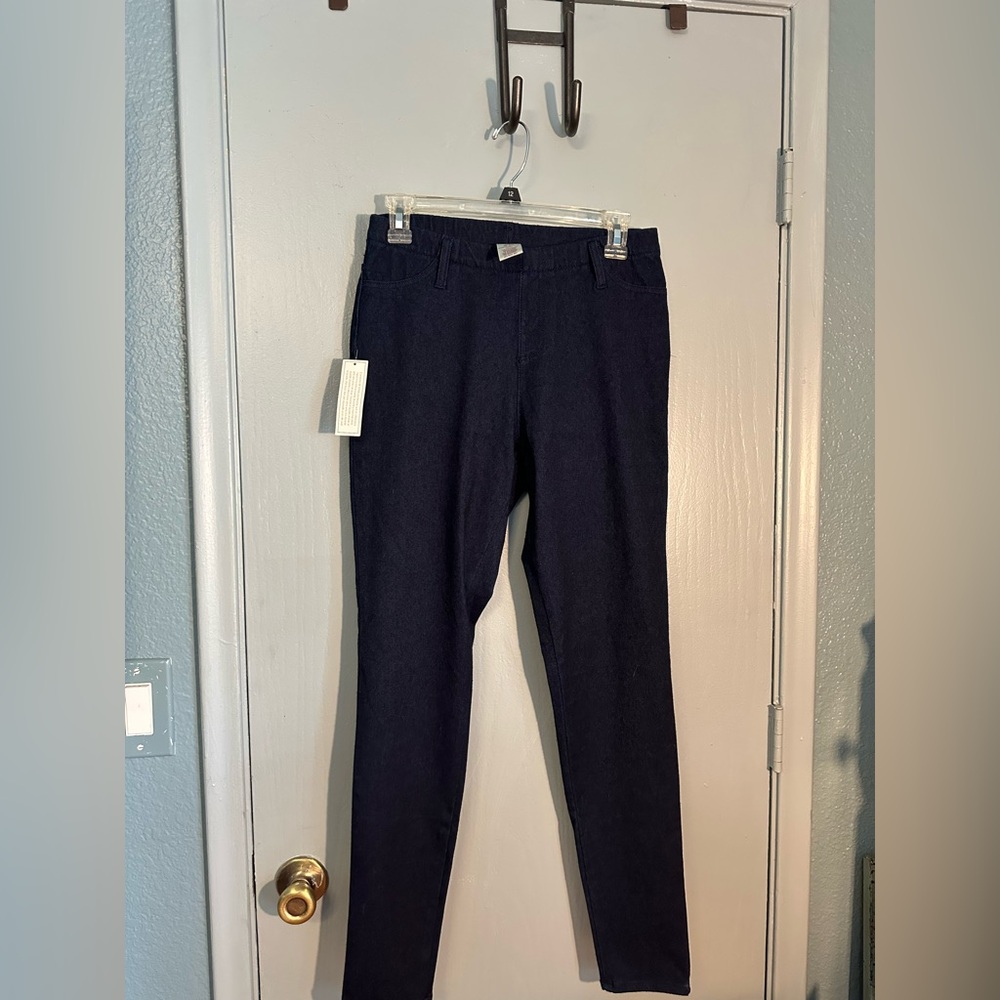 Faded Glory dark denim leggings, M (8-10), stretch, NWT